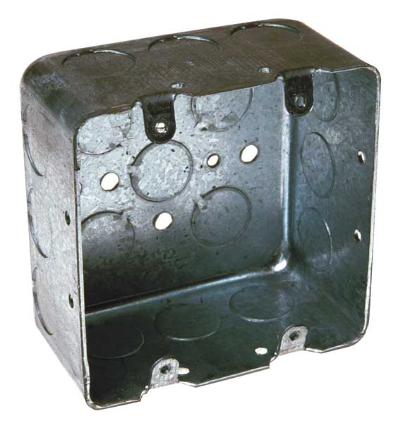 Raco Electrical Box, 30.3 cu in, Handy Box, 2 Gang, Galvanized Steel, Square 680