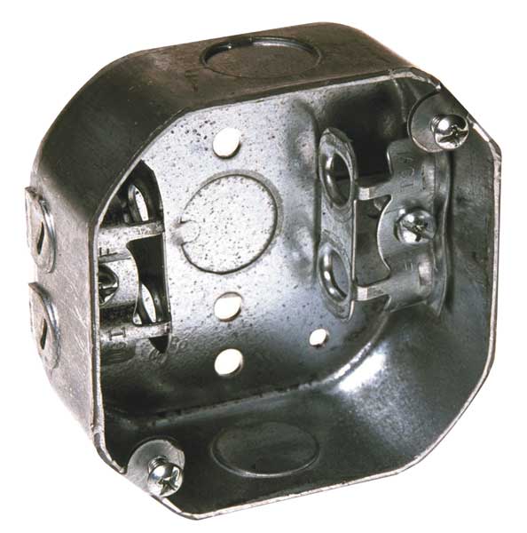 Raco Electrical Box, 15.5 cu in, Octagon Box, 2 Gang, Galvanized Steel, Octagon 153