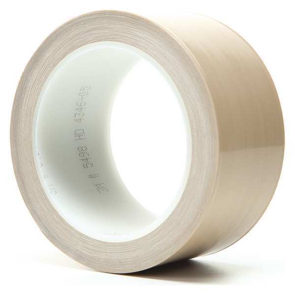 3M Film Tape, PTFE, Beige, 2In x 36Yd, PK24 5498