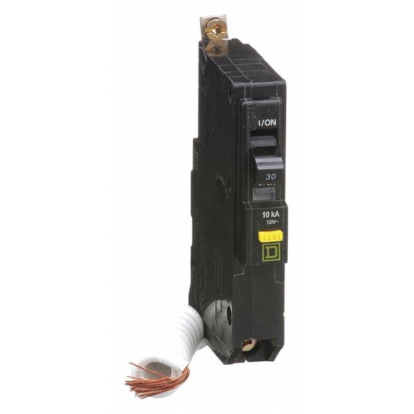 Square D Miniature Circuit Breaker, QOB Series 30A, 1 Pole, 120V AC, A Curve QOB130GFI