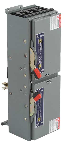 Square D Fusible Switch, 100A, 600V AC, 3 Poles QMB363TW