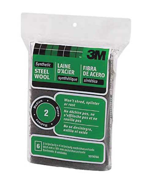 3M Sanding Wool Pad, Medium, Black, PK18 70005078368