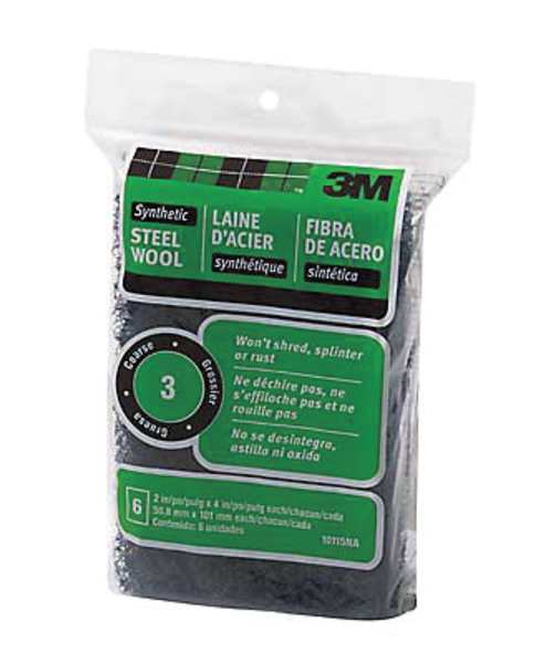 3M Sanding Wool Pad, Coarse, Black, PK18 70070594851