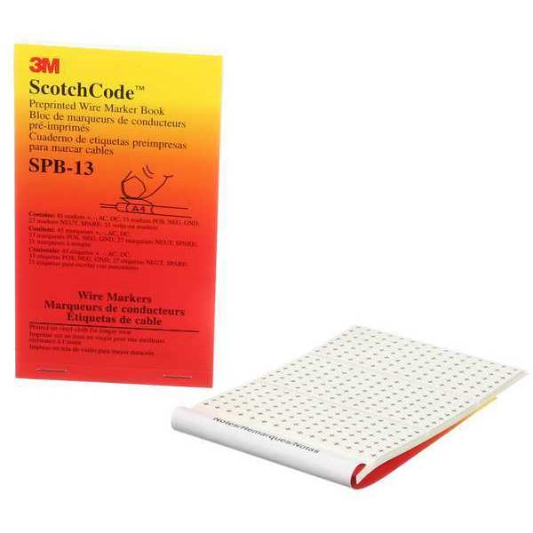 3M Wire Marker Book, Preprintd, Slf-Adhes, PK5, SPB-13 SPB-13