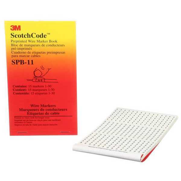 3M Wire Marker Book, Preprintd, Slf-Adhes, PK5, SPB-04 SPB-04