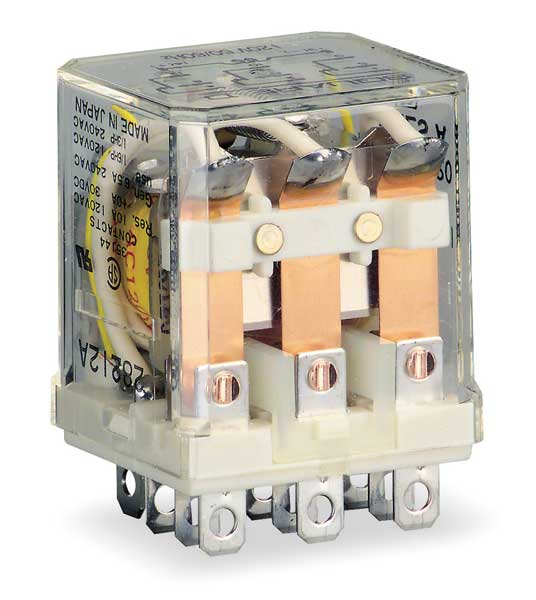 Schneider Electric General Purpose Relay, 120V AC Coil Volts, Square, 11 Pin, 3PDT 8501RS43V20