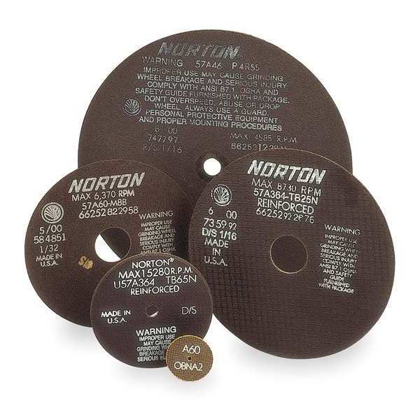 Norton Abrasives CutOff Whl, A60-OBNA2, 8"x.060"x1-1/4" 66253042983