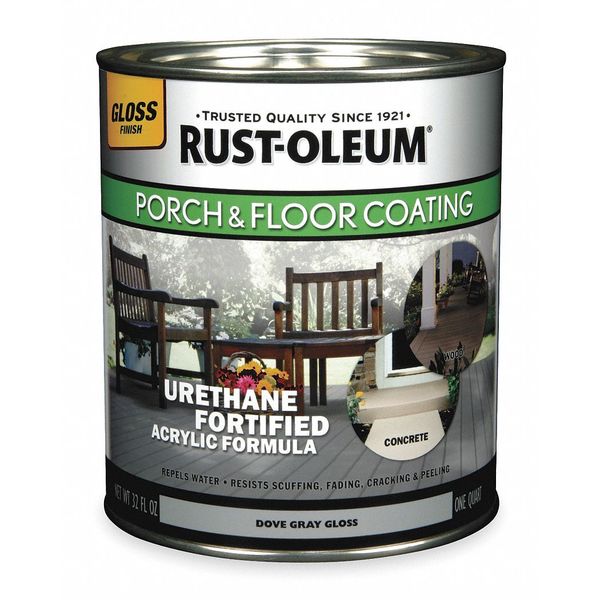 Rust-Oleum 0.25 gal. Floor Coating, Semi Gloss Finish, Dove Gray, Oil Base 244163