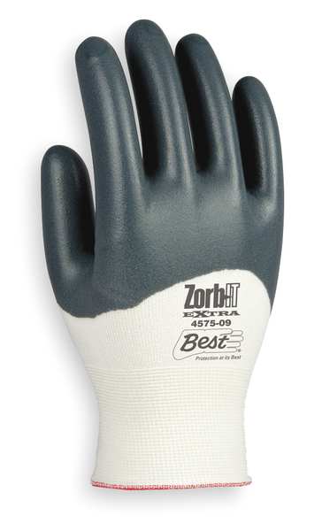 Showa Coated Gloves, L, Gray/White, PR 4575-09