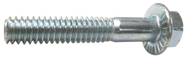 Zoro Select Grade 5, 1/4"-20 Flange Bolt, Zinc Plated Steel, 3/4 in L, 50 PK 2FB97