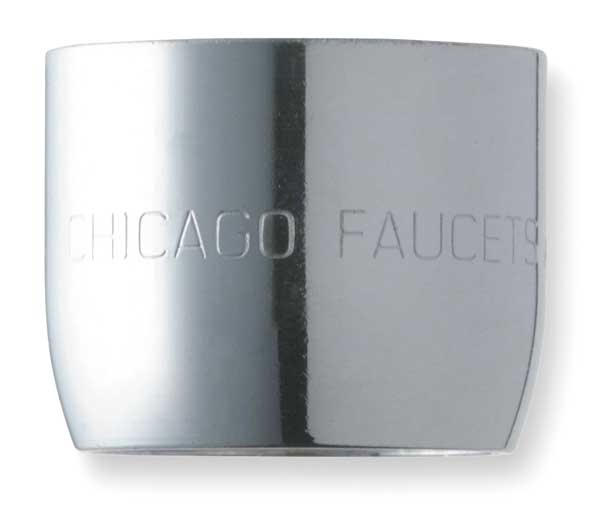 Chicago Faucet 2.2 gpm Aerated Outlet, 13/16"-24 Thread Size, Chrome, Brass E3JKABCP