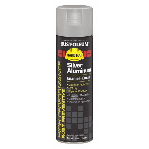 Rust-Oleum Rust Preventative Spray Paint, Silver Aluminum, Gloss, 14 oz V2115838