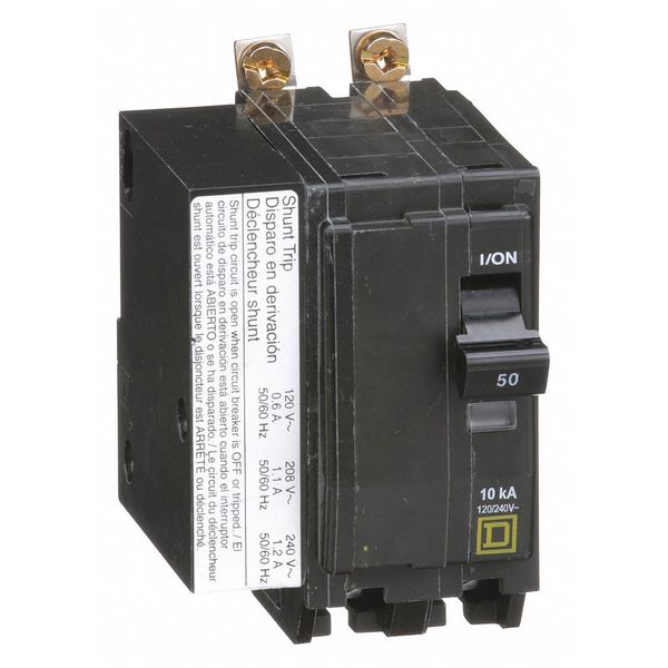Square D Miniature Circuit Breaker, QOB Series 50A, 2 Pole, 120/240V AC QOB2501021