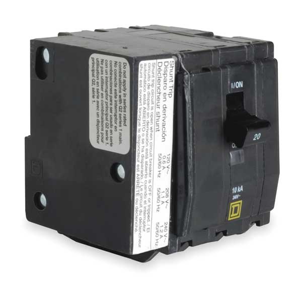 Square D Miniature Circuit Breaker, QO Series 80A, 3 Pole, 120/240V AC QO3801021