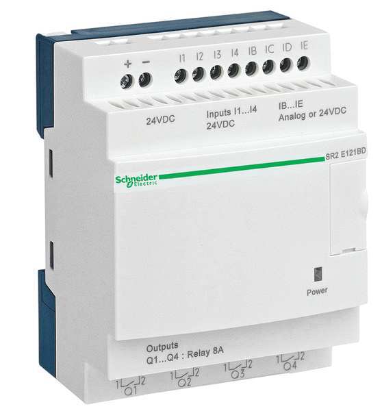 Schneider Electric Logic Relay, 24VDC, Without Display SR2E121BD
