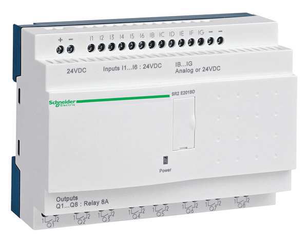 Schneider Electric Logic Relay, 24VDC, Without Display SR2E201BD