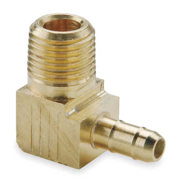 Parker 1/4" x 0.17" Barb Brass Male 90 Degree Elbow 229-4-4