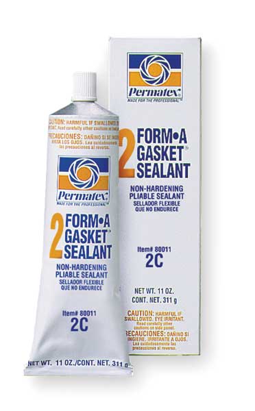 Permatex Slow Dry Flexible Cure Gasket Sealant, 11 oz, Black, Temp Range -65 to 400 Degrees F 80011