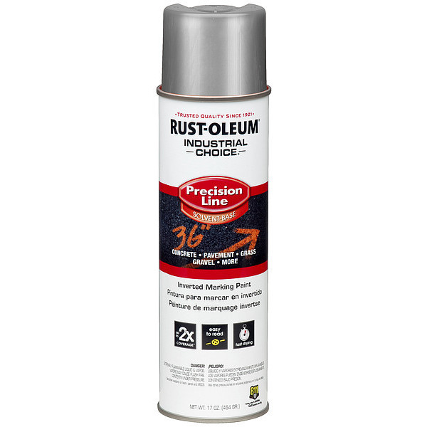 Rust-Oleum Inverted Marking Paint, 16 oz., Silver, Solvent -Based ...