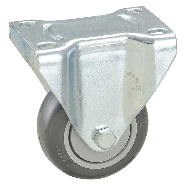 Zoro Select Rigid Plate Caster, 3 in Dia., 250 lb. 2G047