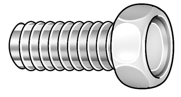 Zoro Select #6-32 x 1/2 in Hex Hex Machine Screw, Zinc Plated Steel, 100 PK MHI0-600500US-100P