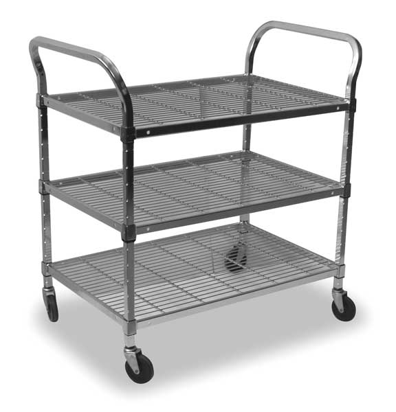 Zoro Select Wire Cart, 3 Shelf, 36x24x39, Zinc 2HDG4