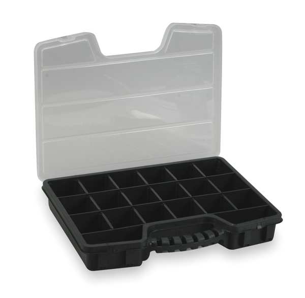Westward Adjustable Compartment Box with 5 to 20 compartments, Plastic, 2-7/16" H x 15-1/3 in W 2HFR7