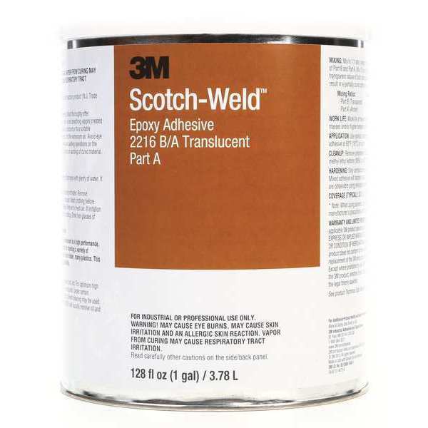 3M Epoxy Adhesive, 2158 Series, Clear, Can, 2 PK, 1:01 Mix Ratio, 10 hr Functional Cure 2158