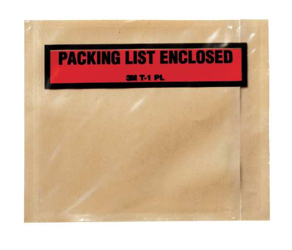 3M Packing List Envelope, Clear, PK1000 PLE-T1