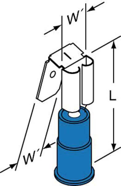 3M Piggyback Disconnect, Blu, 16-14AWG, PK1000 MVU14-250DMFK-A