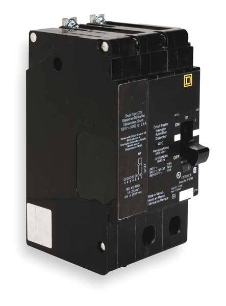 Square D Miniature Circuit Breaker, EDB Series 15A, 2 Pole, 277/480V AC EDB24015SA