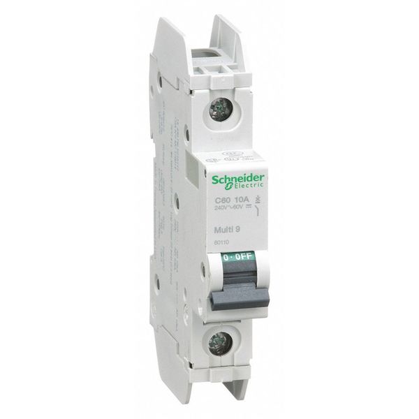 Schneider Electric Miniature Circuit Breaker, 601 Series 10 A, 1 Pole, 120/240V AC, C Curve 60110