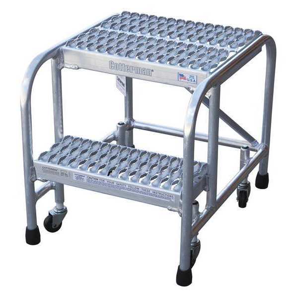 Cotterman 20 in H Aluminum Rolling Step, 2 Steps, 350 lb Load Capacity A2N1818A3B3C50P1