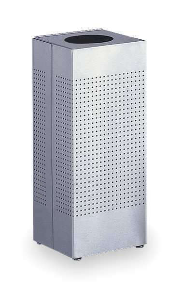 Rubbermaid Commercial 10 gal. Square Fire-Resistant Trash Can, Stainless Steel, 10-3/4" Dia, None FGSC10SSPL