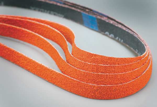 Norton Abrasives Sanding Belt, Coated, 3/4 in W, 20 1/2 in L, 40 Grit, Extra Coarse, Ceramic, Blaze R980P, Orange 69957398030