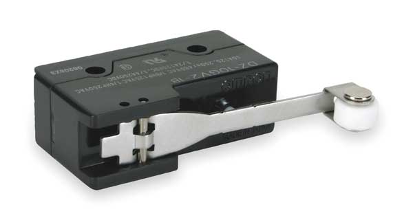 Omron Industrial Snap Action Switch, Hinge Roller, Lever Actuator, DPDT, 10A @ 240V AC Contact Rating DZ-10GV2-1B
