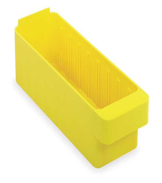 Quantum Storage Systems 15 lb Drawer Storage Bin, High Impact Polystyrene, 3 3/4 in W, 4 5/8 in H, 11 5/8 in L, Yellow QED501YL