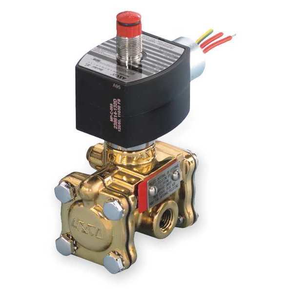 Redhat 24V DC Brass Solenoid Valve, Normally Closed, 1/4 in Pipe Size EF8316G301