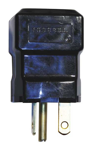 Hubbell 3 Wire Commercial Straight Blade Plug 125VAC 20A HBL5364VBK