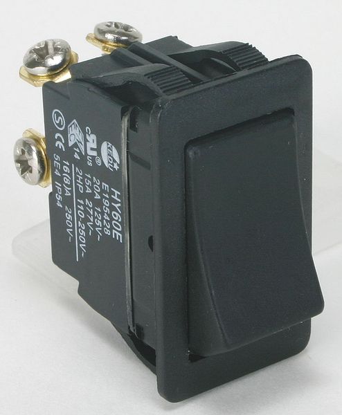Power First Rocker Switch, DPST, 4 Connections 2LNF3