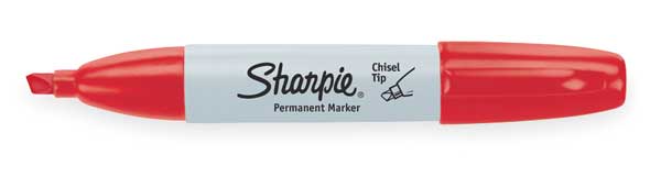 Sharpie Red Permanent Marker, Chisel Tip, 12 PK 38202