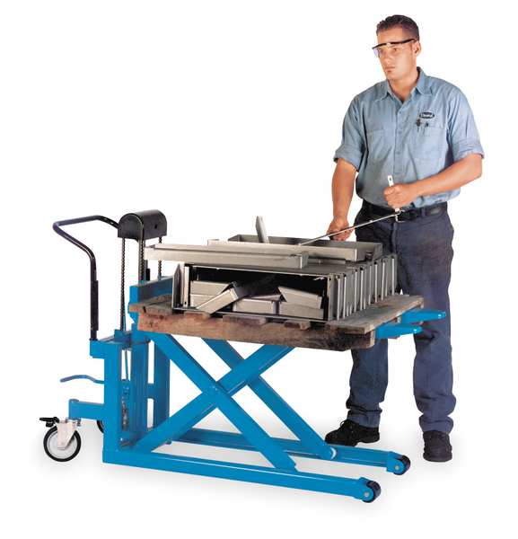 Bishamon Scissor Pallet Lift Cart, 1100 lb. Cap, Steel LVE-50