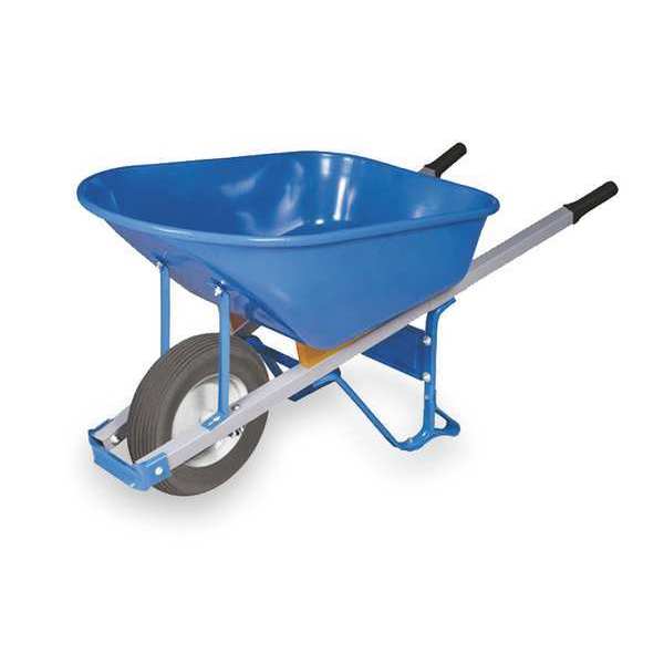 Westward Wheelbarrow, Steel, 6 Cu. Ft., Flat Free 2MVU6