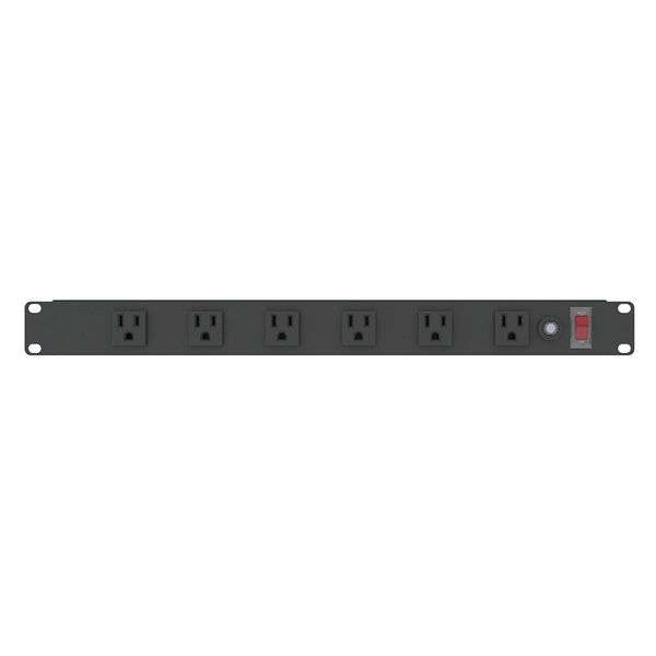 Power First PDU, 125V, 6 Outlet, 15 ft., Black 2MV42