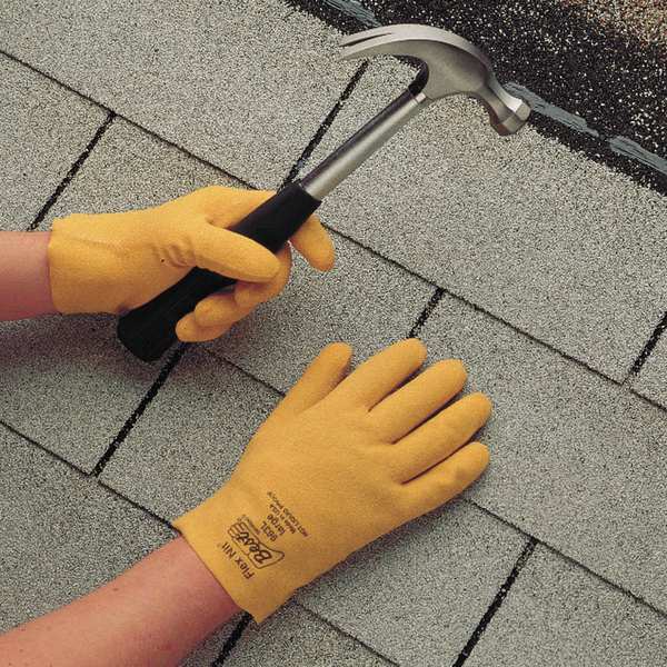 Showa PVC Coated Gloves, Full Coverage, Yellow, S, PR 962S-08