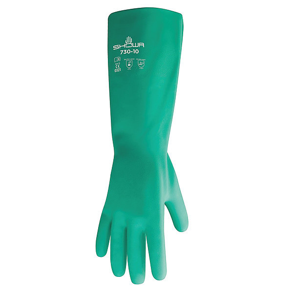Showa 13" Chemical Resistant Gloves, Nitrile, 11, 1 PR 730-11