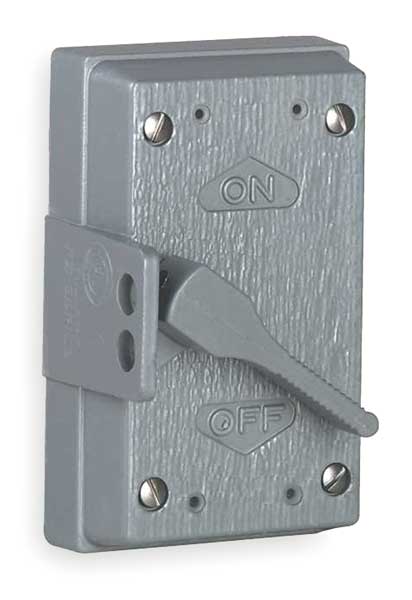 Killark Weatherproof Cover, 1 Gang, Aluminum, Copper Free (less than 4/10 of 1%), Square Toggle Switch FZ8647