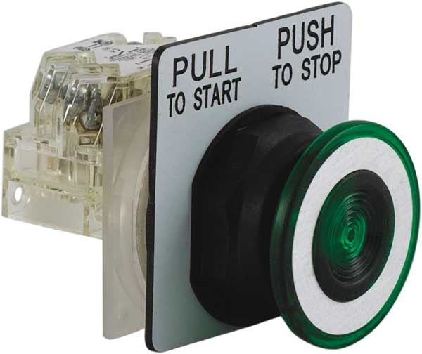 Schneider Electric Non-Illuminated Push Button, 30 mm, 1NO/1NC, Green 9001SKR9GH13