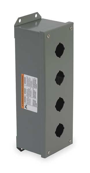 Schneider Electric Pushbutton Enclosure, 12.74 in. H, 4 Holes 9001KYAF4