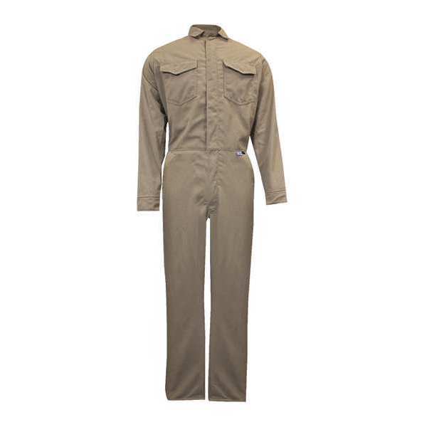 National Safety Apparel Flame-Resistant Coverall, Khaki, L, HRC2 C88LILG32